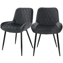ML-Design Esszimmerstuhl Anthrazit Samt 2er Set