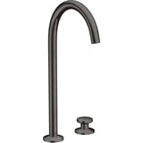 Hansgrohe Axor One 2-Loch Waschbeckenarmatur Select 260 Push-Open Ablaufgarnitur brushed black chrome