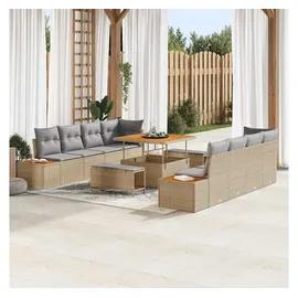 vidaXL Garten-Lounge-Set 11-tlg. beige