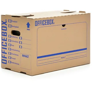 KK Verpackungen 20 x Officebox® Archivbox Officebox Ordnerkarton Archivkarton mit Sichtfenster braun