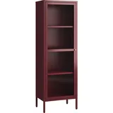 [en.casa] Vitrinenschrank Säkylä 150 x 50 x 35 cm Bordeauxrot
