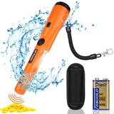 Flintronic Metalldetektor Klein, Tragbar Metallsuchgerät IP66 Wasserdichter, Pinpointer Metalldetektor mit Holster, LED Indicator und 9V Batterie, für Goldsuche, Schmuck, Silber