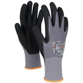 OX-ON FLEXIBLE SUPREME 1600 Arbeitshandschuhe Gr.10 I 12 Paar atmungsaktive Schutzhandschuhe mit Nitrilbeschichtung I Graue Mechanikerhandschuhe mit hohem Tastgefühl & Grip I EN Zertifizierung