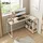 Woltu Schreibtisch mit Regal & Stauraum, Eckschreibtisch Computertisch Homeoffice, Bürotisch fürs Arbeitszimmer Schlafzimmer, 120x73x72 cm, Heller Eiche+Weiß