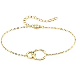 Armband HECHTER PARIS "Schmuck Geschenk Silber 925 Armschmuck Armkette Ankerkette", gold (gelbgoldfarben), Armbänder, Damen, Silber 925 (Sterlingsilber)