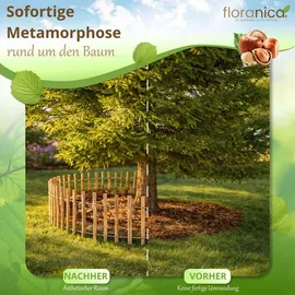 Floranica Staketenzaun 1,0 x 1,0 m imprägnitert braun