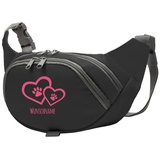 Tierisch-tolle Geschenke Hundesport Bauchtasche Leckerlie-Tasche mit 2 Herzen, 2 Pfoten und Wunschnamen personalisiert | Hundetraining | Leckerlie Beutel (Schwarz/Pink)