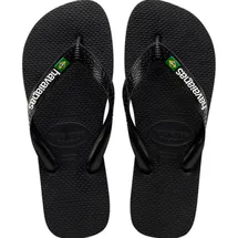 HAVAIANAS Brasil Logo (Mini Me) Zehentrenner, Schwarz, 29/30 EU