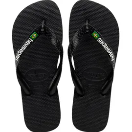 HAVAIANAS Brasil Logo (Mini Me) Zehentrenner, Schwarz, 29/30 EU