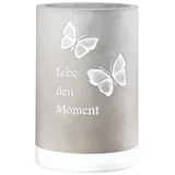 Gilde Weinkühler Lebe den Moment" in Grau - (H)21,5 cm