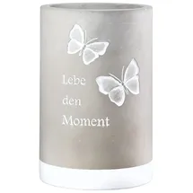 Gilde Weinkühler Lebe den Moment" in Grau - (H)21,5 cm