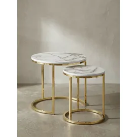 KADIMA DESIGN Beistelltisch Weiß Holz 50 x 50 x 45 cm