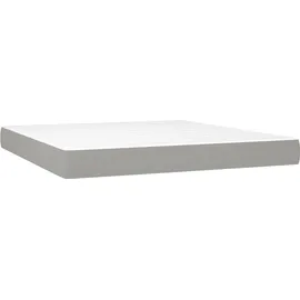 vidaXL Boxspringbett mit Matratze & LED Hellgrau 180x200 cm Stoff