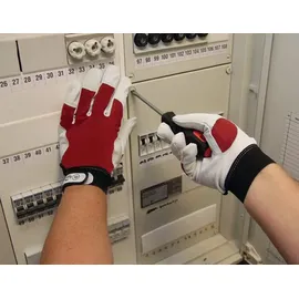 L+D GRIFFY Handschuhe Griffy Gr.9 rot/naturfarben Ziegennappaleder/Interlock auf SB-Karte