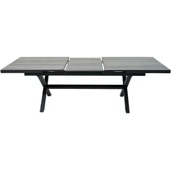 Ploß Louvra Auszugs-Dining-Tisch, anthrazit/Holzoptik, Alu/Keramik, 160/210x100,5cm, Tischplatte aus Keramikfliesen