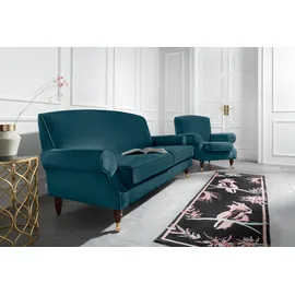 Home Affaire Sessel »Rennes« in Samtoptik oder Baumwollmix blau