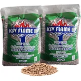 30kg KSV FLAME Buchen-Pellets für BBQ, Smoker, Räucherofen, Grill, Pizzaofen | Smoker-Granulat | Grillpellets