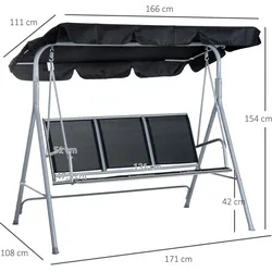Outsunny - Hollywoodschaukel - 171L x 108B x 154H cm