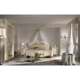 JVmoebel Schlafzimmer-Set Klassisches Schlafzimmermöbel Set in Weiß mit Nachttisch und Bank, (4-tlg., 4-teilig), Made in Europa weiß