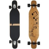 FunTomia Longboard mit 3 Flex Stufen Skateboard Drop Through Cruiser Komplettboard Mach1 Speed Kugellager T-Tool (Flex1 bis 122kg, Musik - Bambus/Ahornholz)