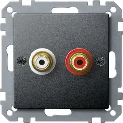Merten MEG4350-0414 Steckdose für Audio Anschluss, anthrazit, System M MEG43500414