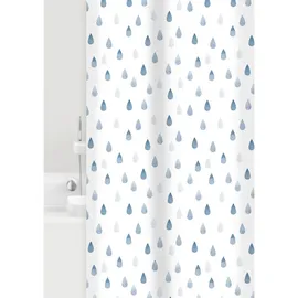 GRUND Duschvorhang Drops 180 x 200 cm blau, weiß