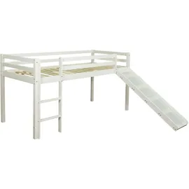 Homestyle4u Hochbett Weiß Holz, & Jugendzimmer, Kindermöbel, Kinderbetten, Hochbetten