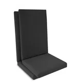 Beautissu Hochlehnerauflage 2er Set Hochlehner Auflage wasserdicht 100x50x5,5cm Anthrazit, UV-beständig Bequem Pflegeleicht Waschbar Sitzkissen Gartenstuhl grau
