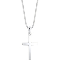 DIAMORE Elli Halskette Damen Kreuz Anhänger Basic mit Diamant (0.005 ct.) in 925 Sterling Silber