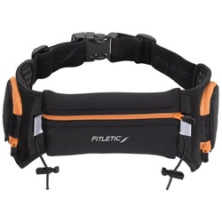 Fitletic Laufgürtel QUENCH – Laufgürtel für Handy, Sportgürtel, Fitnessgürtel, Lauftasche Premium Laufausrüstung orange|schwarz L / XL