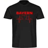 Multifanshop Herren T-Shirt - Bayern - Herzschlag - Druck