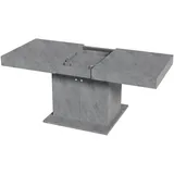 SeedWave Esstisch Ausziehbarer mit Stauraum, Multifunktionaler Couchtisch für 8 Personen, Rechteckiger Esstisch grau