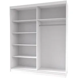 fabryka mebli idczak Schwebetürenschrank 183 x 218 x 61 cm Schwarz/Weiß
