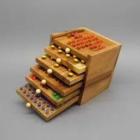 Rombol Tolle Spielesammlung, 6 Verschiedene Spiele aus Holz in Einer praktischen Holzbox