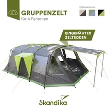 Skandika Tunnelzelt Nordland 4 Grau/Rot