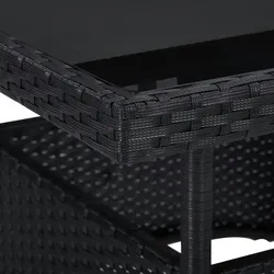 vidaXL 3-tlg. Garten-Essgruppe Schwarz Poly Rattan und Akazienholz