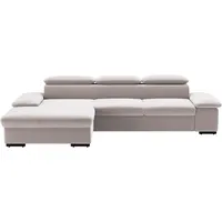 sit&more Ecksofa Alcudia L-Form, wahlweise mit Bettfunktion silberfarben 286 cm x 73 cm x 174 cm