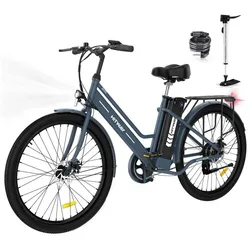 HITWAY E-Bike, SPedelec Elektro Trekkingrad 26" cityrad max 70km blau