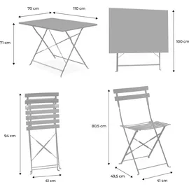 sweeek - Klappbarer Bistro-gartentisch aus Stahl mit 4 Stühlen