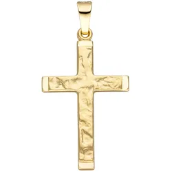 Kreuz-Anhänger JOBO "Anhänger Kreuz", gelb (gelbgold 585), Schmuckanhänger, Damen, Gelbgold 585, 585 Gold