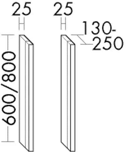 Burgbad Leuchte Sys30 PG2 Echo 600x25x140-250 Tectona Dekor Zimt, ACEP025F3424 ACEP025F3424