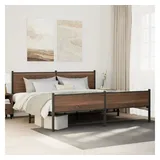 vidaXL Metallbett 200 x 200 cm Braun