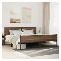 vidaXL Metallbett 200 x 200 cm Braun