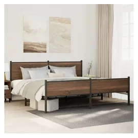 vidaXL Metallbett 200 x 200 cm Braun