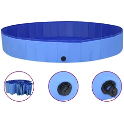 Hundepool Faltbar Blau 200x30 cm PVC