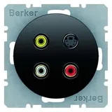 Berker 3 x Cinch/S-Video Steckdose (schwarz 3315322045