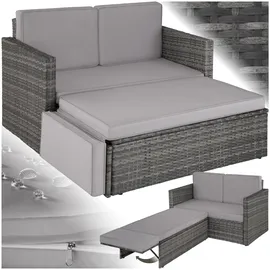 Tectake Korfu Rattan Lounge Variante 2 grau
