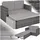 Tectake Korfu Rattan Lounge Variante 2 grau