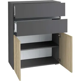 Home Affaire Wisla Midischrank 76 x 98 x 35 cm Schwarz/Grau