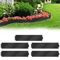YRHome 20m Rasenkante Metall Beeteinfassung Verzinkt Beetumrandung Mähkante Metall Rasenkante Verzinkt Palisade,für Garten Bauernhof Hof (Länge 20m - Höhe 18cm) Schwarz